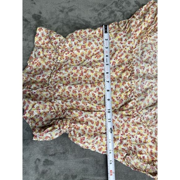 Reformation Lenny Top Carnation Ditsy Floral Square Neck Cinch Waist Blouse XS - Picture 9 of 13